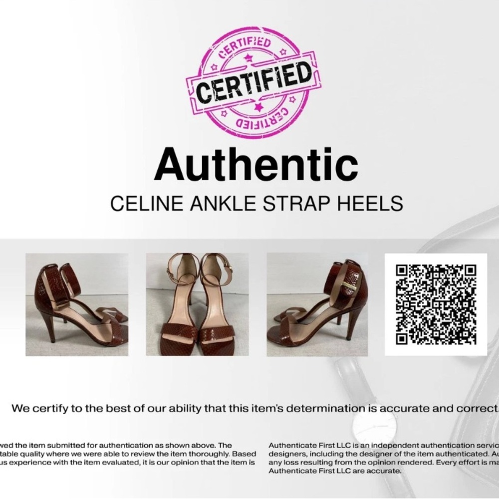 Authentic Celine Embossed Python Brown / Burgandy… - image 16